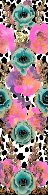 Free colorful bookmark with tightly jammed-together flowers